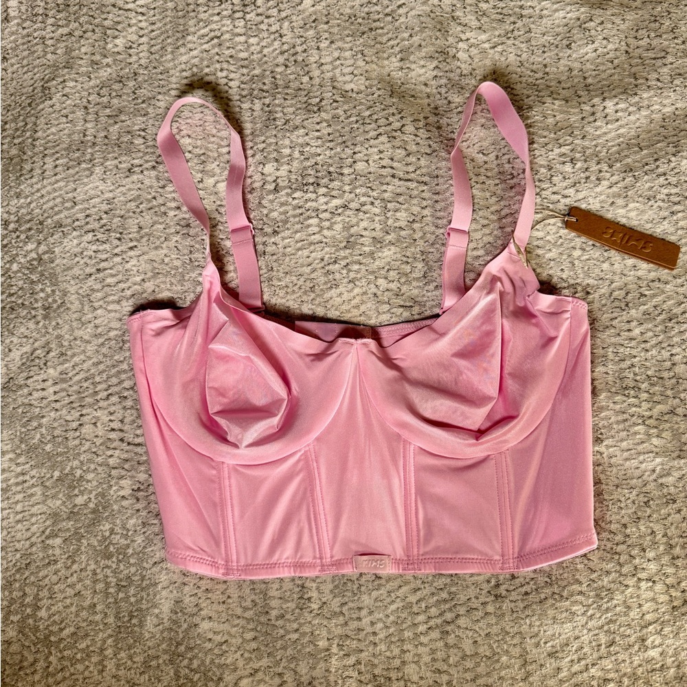 NWT Skims Pink Corset bustier longline bra size 38B